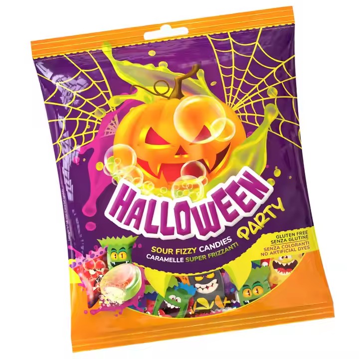 High Quality 150G / 1Kg Candies Sour Italian Incap Halloween Candy Assorted Sparkling Multi-Colored